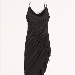 Abercrombie & Fitch Asymmetrical Cinched Midi Dress - Size Large Tall